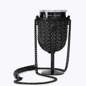 Kurt Geiger NWT/NIB RARE Black Rhinestone Wine Cup Crossbody